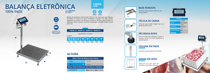 BALANÇA INDUSTRIAL RINNERT EM AÇO INOX