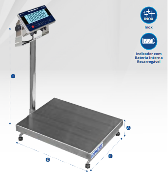 BALANÇA INDUSTRIAL RINNERT EM AÇO INOX